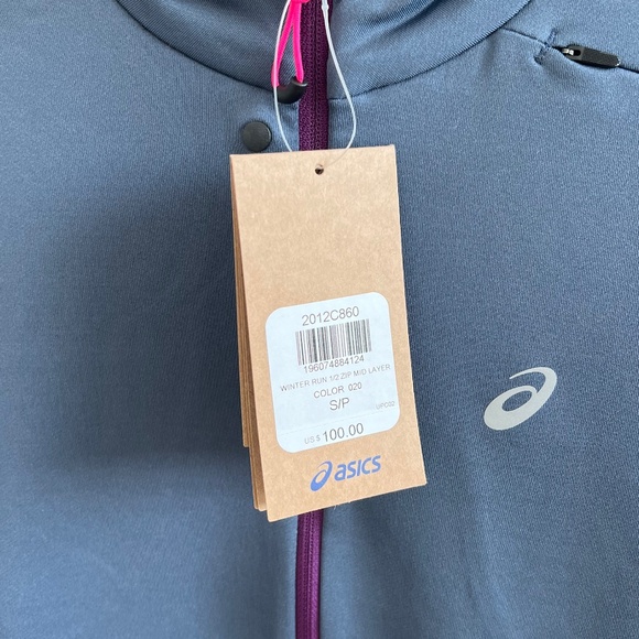 NWT ASICS Winter Run 1/2 Zip Mid Layer Women - tarmac/deep mauve SIZE S - Picture 7 of 8